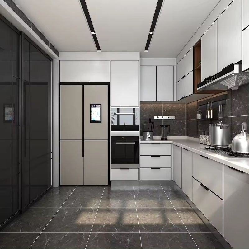 Customized Veneer Color White PVC Kitchen Cabinet Sets for Modern Design in Market