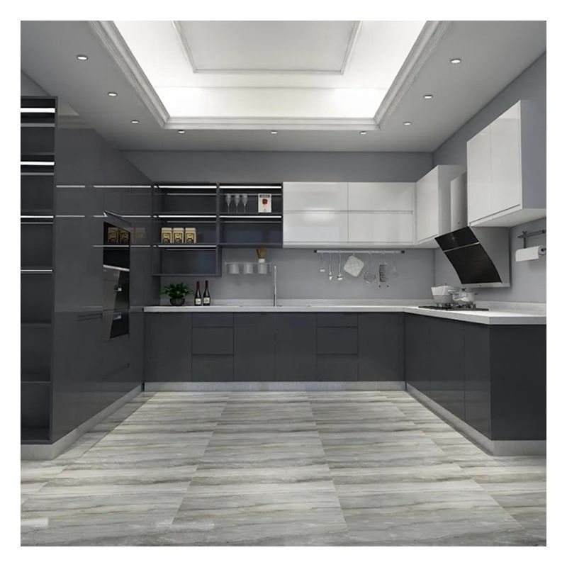 Easy Clean Advantage Customization Glossy Modern Style Kitchen Cabinets for Apartment