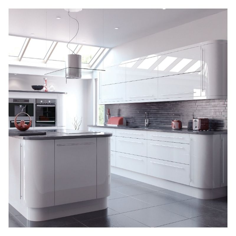 Solid Maple Wood Modern White Shaker Kitchen Cabinets in Custom Simple Design Flat Pack