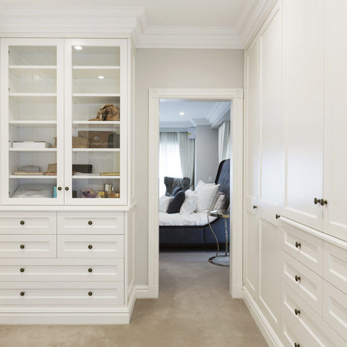 Best Walk In Open Style White Wooden Laminated Wardrobe for Bedroom Bedroom Luxury