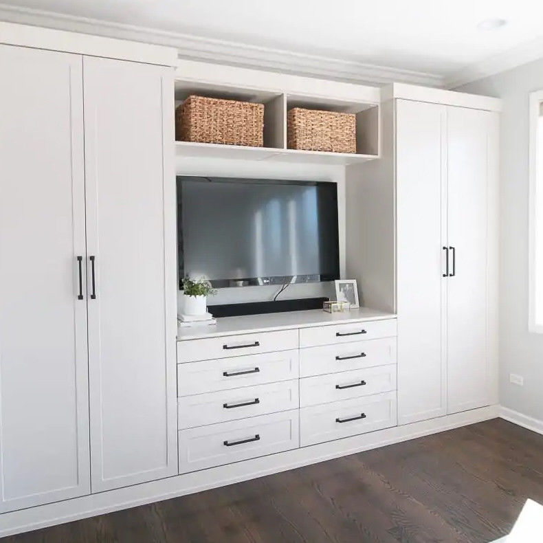 Best Walk In Open Style White Wooden Laminated Wardrobe for Bedroom Bedroom Luxury
