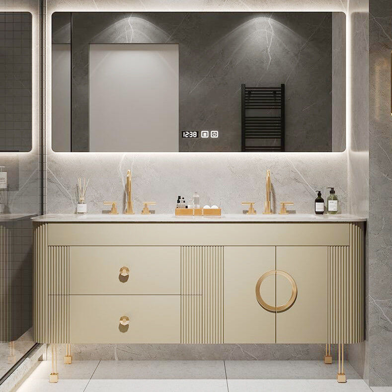 MR-MDF Material Freestanding Double Sink Modern Floating Bathroom Vanities for at Low