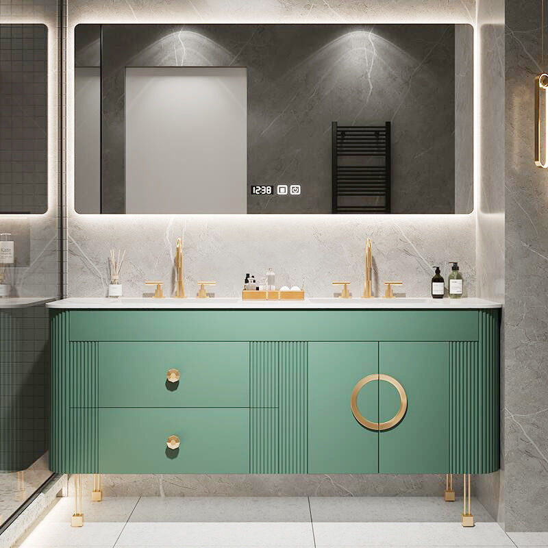 MR-MDF Material Freestanding Double Sink Modern Floating Bathroom Vanities for at Low