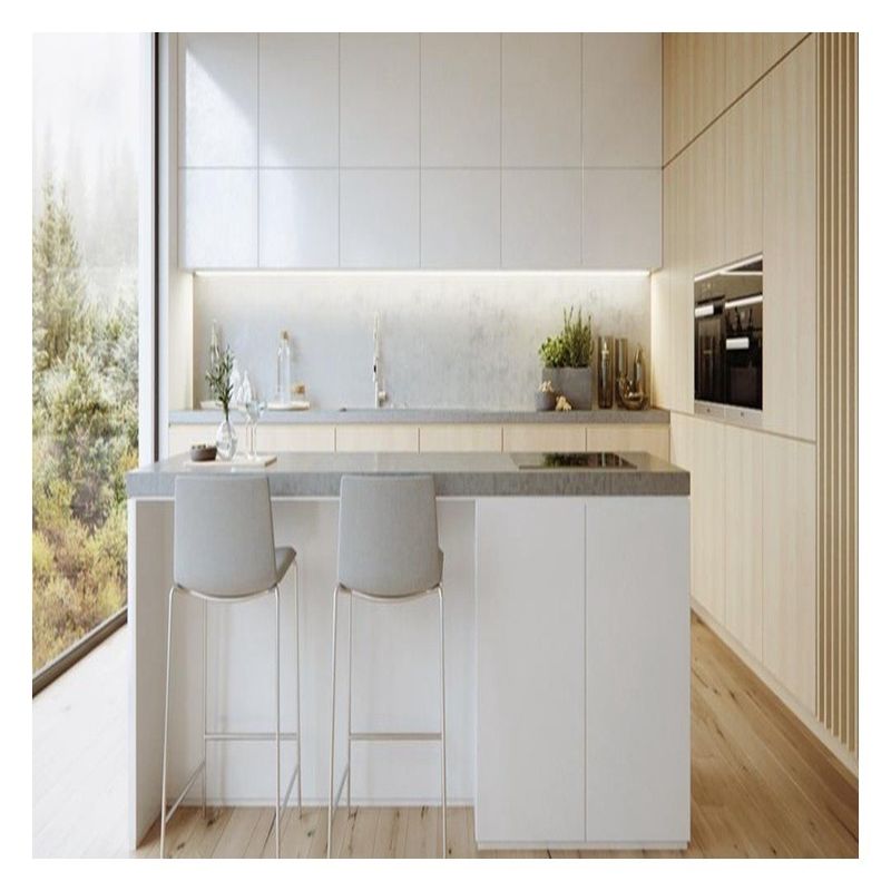 Customized Ral Color Chart Kitchen Cabinets Stylish Glossy White Solid Wood Cabinets