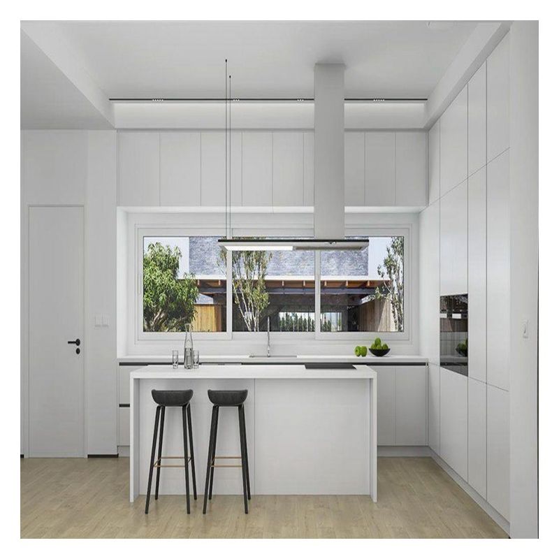 Customized Ral Color Chart Kitchen Cabinets Stylish Glossy White Solid Wood Cabinets