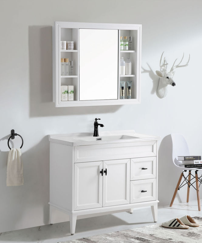 High End Custom Waterproof Bathroom Vanity with Sink and Door Finish in PVC/Lacquer