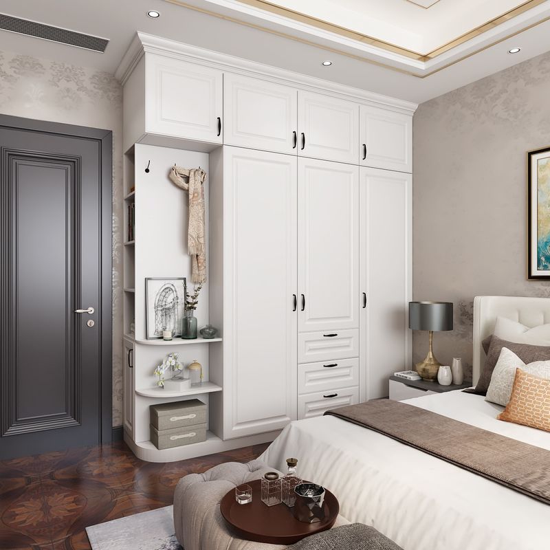 Custom Size Wooden Modern Bedroom Wardrobe Closet with European Style and Panel Style