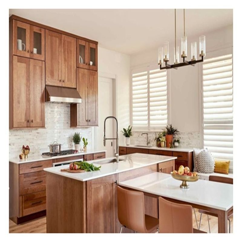 Modern Style Flat Panel Design Kitchen Cabinets Veneer Oak Veneer for Your Modern Home