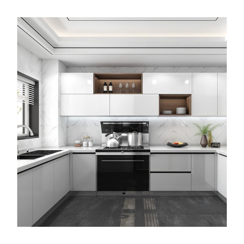 2024 Modern Solid Wood Fireproof Kitchen Cabinet with Highly ODM/OEM and Drawer Basket