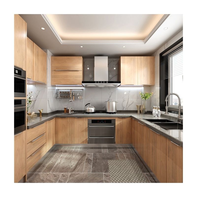 Complete Kitchen Cabinets Sets with Waterproof Fireproof Advantage and Customization