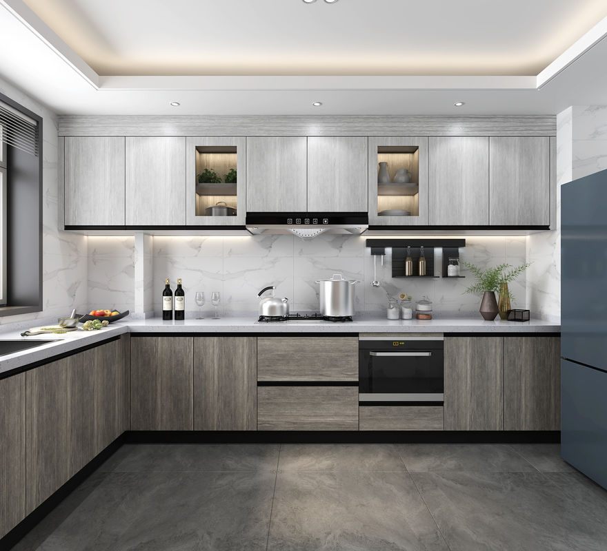 Complete Kitchen Cabinets Sets with Waterproof Fireproof Advantage and Customization