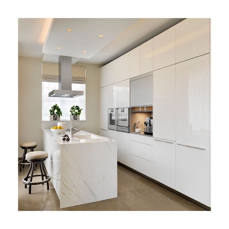 Modular Kitchen Cabinets Customized Veneer Color Wooden Lacquer Kitchen Furniture Set