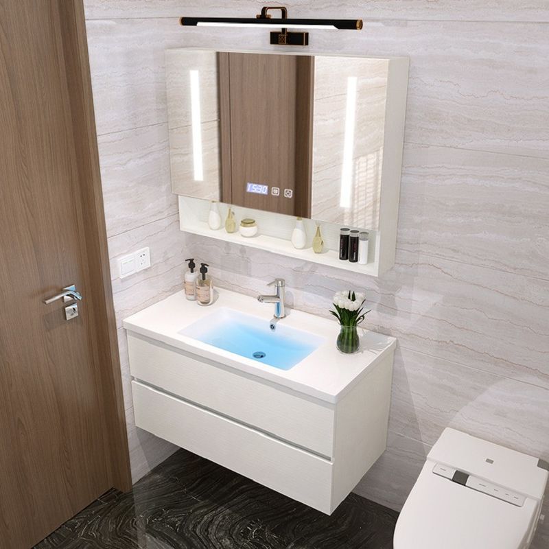Modern Design White Wood Wall Bathroom Vanity Cabinet for in MR-MDF Carcase Material