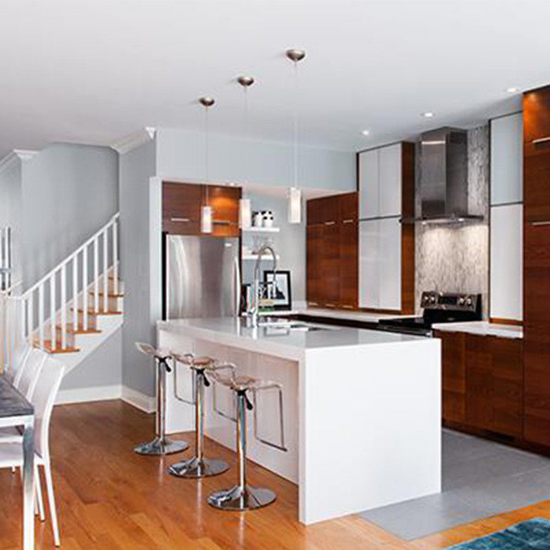 Customized Veneer Color Complete Sets Kitchen Cabinets for Market in Modern Design