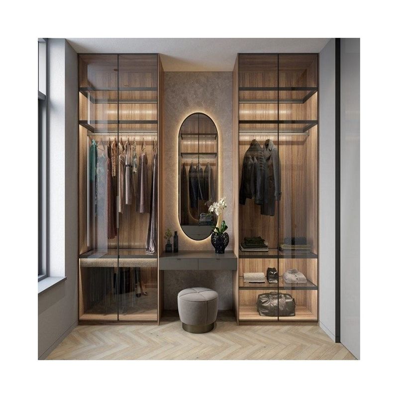 Custom Apartment Bedroom Furniture Walk in Closet Wardrobe Set for Home Villa Hotel