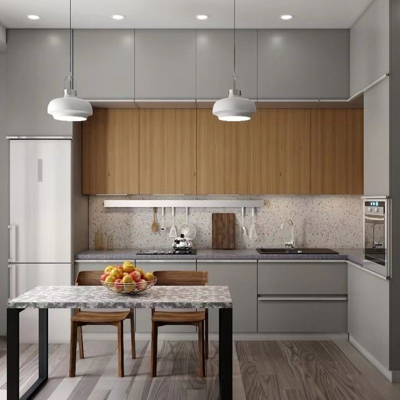 Waterproof Fireproof Advantage YALIG Straight Line Silver 2 Pac Kitchen Project with Small Island
