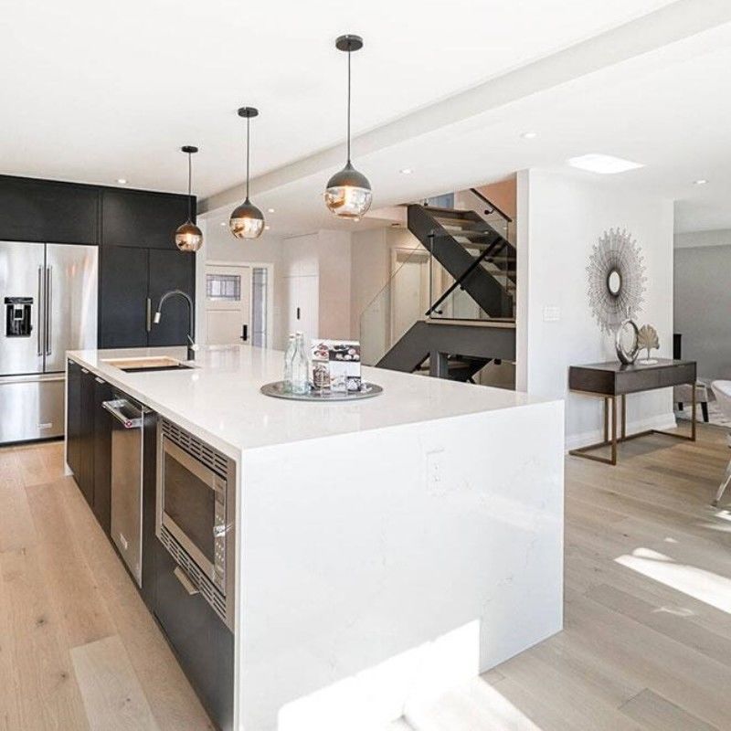 Waterproof Fireproof Advantage YALIG Straight Line Silver 2 Pac Kitchen Project with Small Island