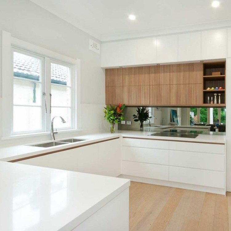 Highly ODM/OEM Contemporary L Shaped White Kitchen Cabinets with Modular Cabinet Type