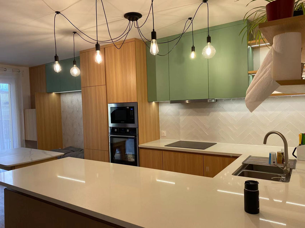 Affordable Modular Kitchen Cabinets with Melamine Board and Blum Hardware in Sri Lanka