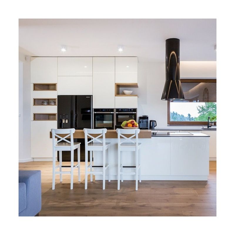 Modern Style Compact All-in-One Movable Kitchen Cabinet Contemporary White Smart Design
