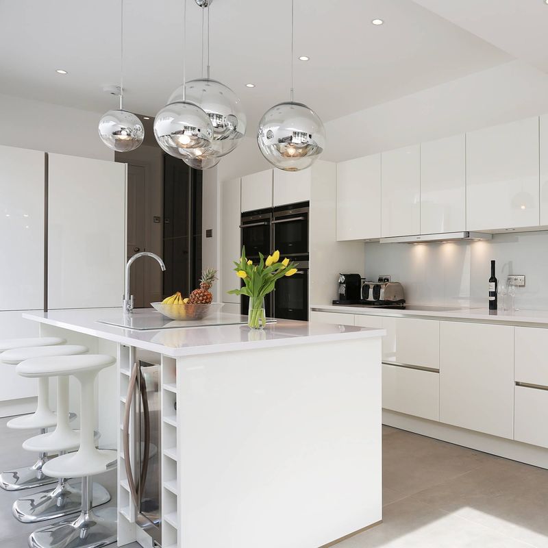 Modern Style Compact All-in-One Movable Kitchen Cabinet Contemporary White Smart Design