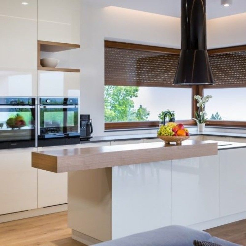 Blue Bar High Gloss Acrylic 3D Fiber Kitchen Cabinets Highly ODM/OEM for Modern Style