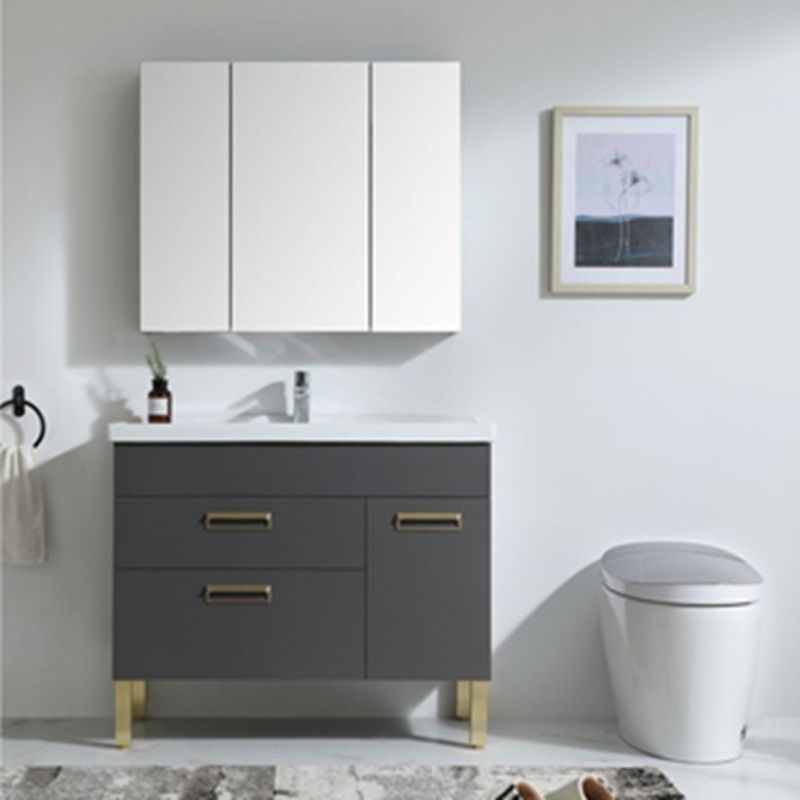Wood Veneer Vanity with Mirror and Basin The Perfect Addition to Apartment Bathrooms