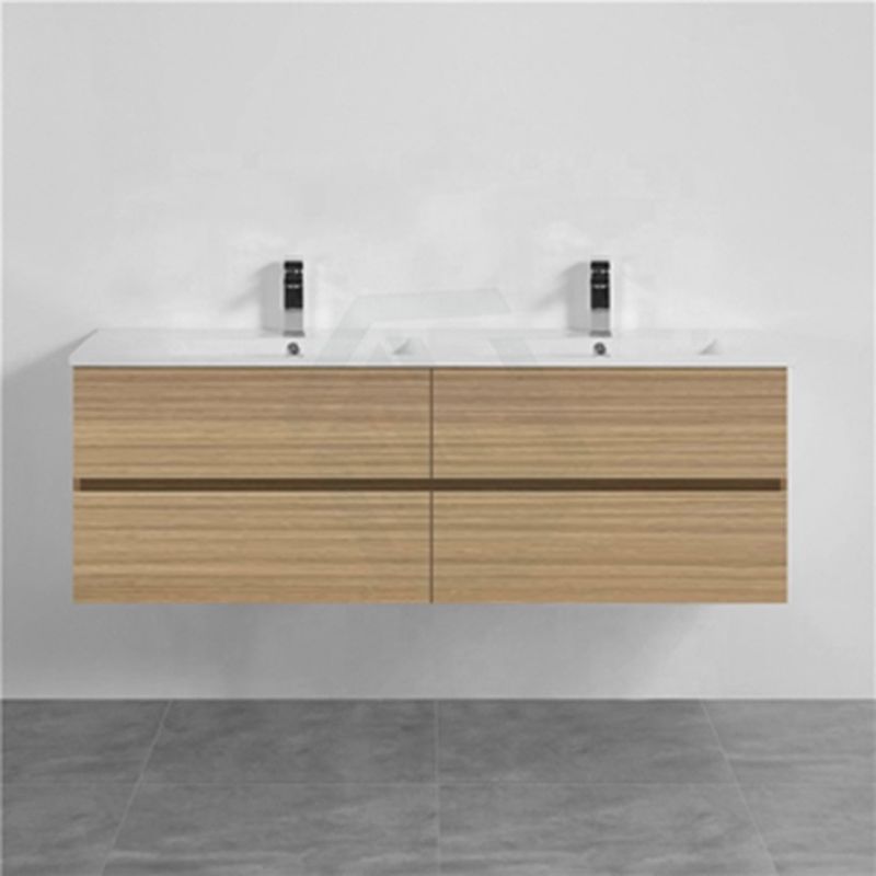 Wood Veneer Vanity with Mirror and Basin The Perfect Addition to Apartment Bathrooms