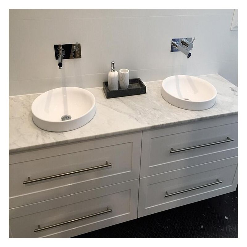 end Shaker Design White Lacquer Bathroom Vanity Included Basin for Modern Style Apartment