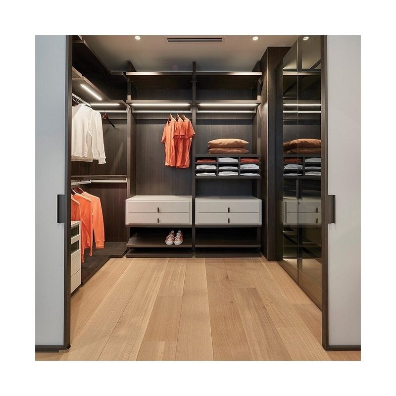 Modern PANEL Wood Style Walk-in Bedroom Wardrobe Closet for European Home Design