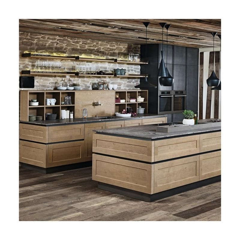 YALIG Melamine Kitchen Cabinet Kitchen Furniture Set with Customized Veneer Color