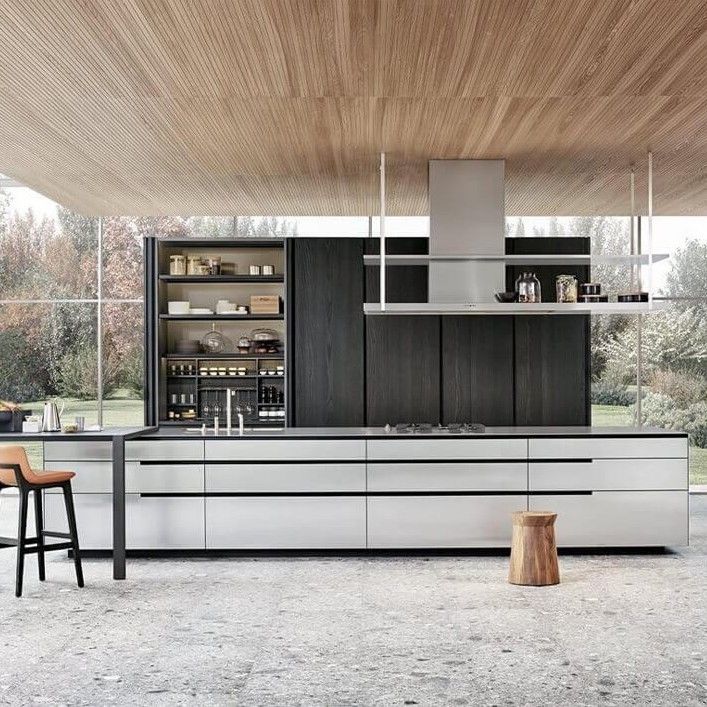 YALIG Melamine Kitchen Cabinet Kitchen Furniture Set with Customized Veneer Color