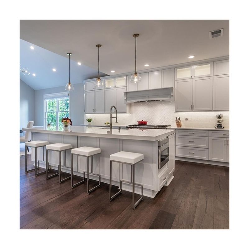 Storage Mdf Lacquer Kitchen Cabinet with PVC Membrane Door Panel Surface Treatment