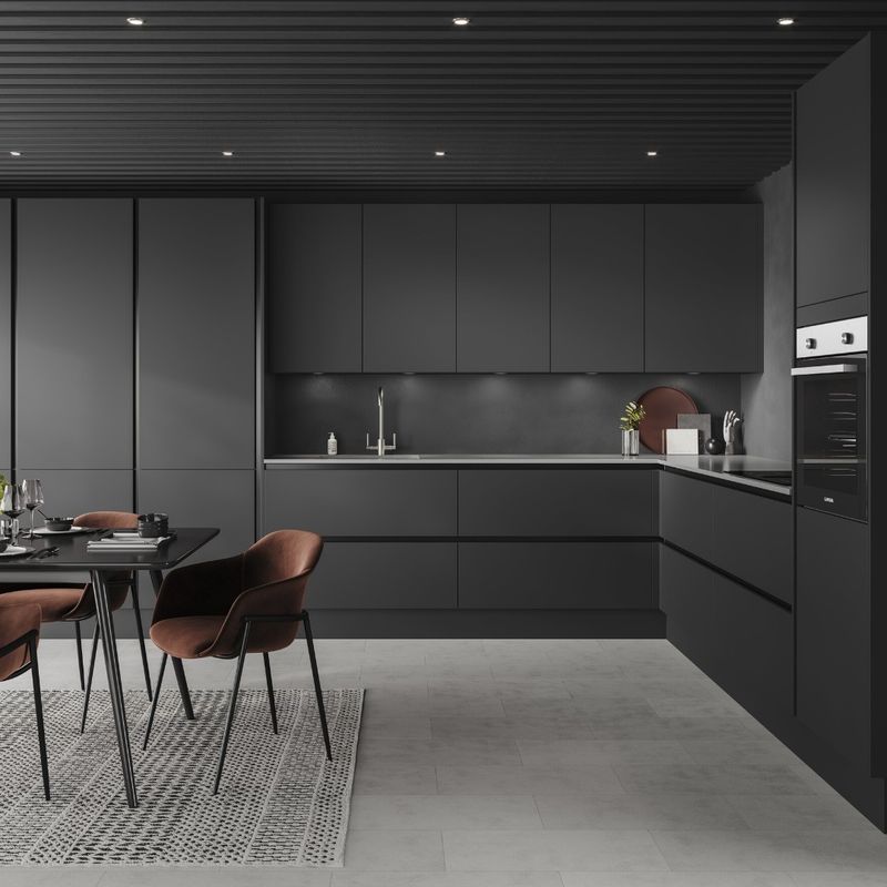 Storage Mdf Lacquer Kitchen Cabinet with PVC Membrane Door Panel Surface Treatment