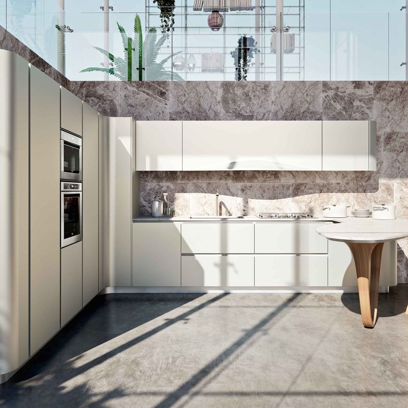 YALIG Modern High Gloss Lacquer Kitchen Cabinet Customized for Kitchen Rack Shelf Storage