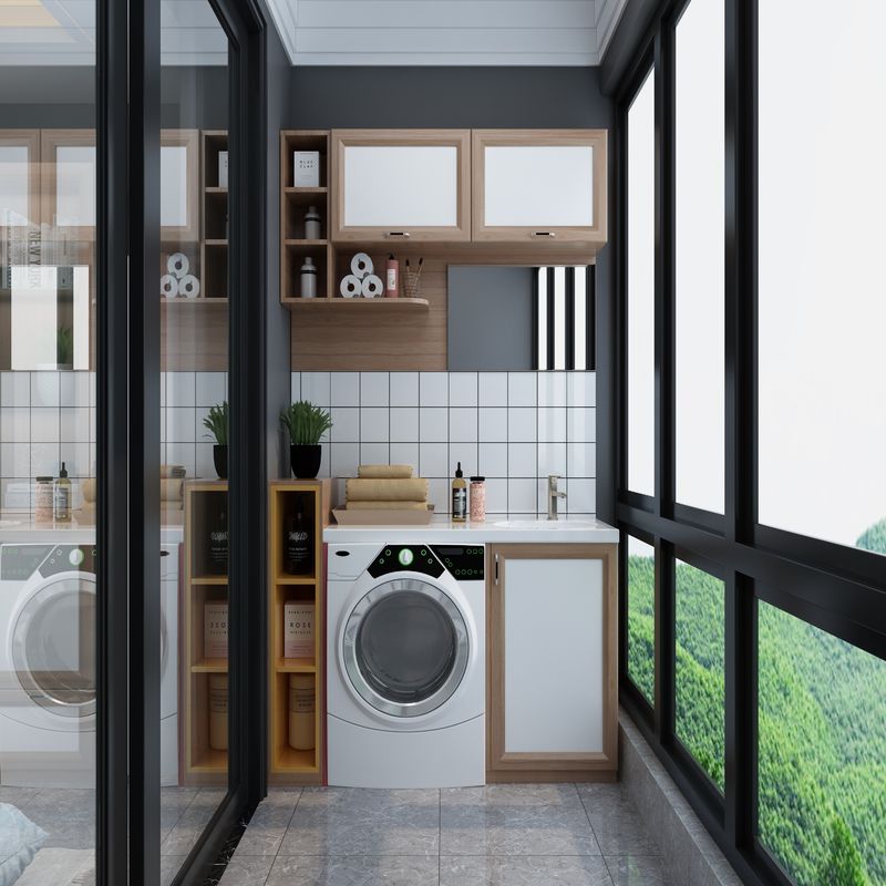 Waterproof Laundry Storage Cabinet with 3D Design 2D Shop Drawing Support from YALIG