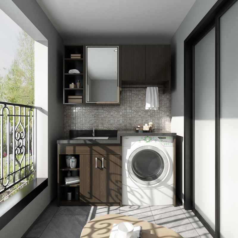 Waterproof Laundry Storage Cabinet with 3D Design 2D Shop Drawing Support from YALIG
