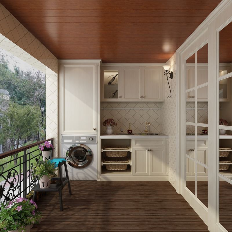 Waterproof Laundry Storage Cabinet with 3D Design 2D Shop Drawing Support from YALIG