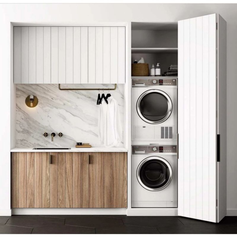 Waterproof Laundry Storage Cabinet with 3D Design 2D Shop Drawing Support from YALIG