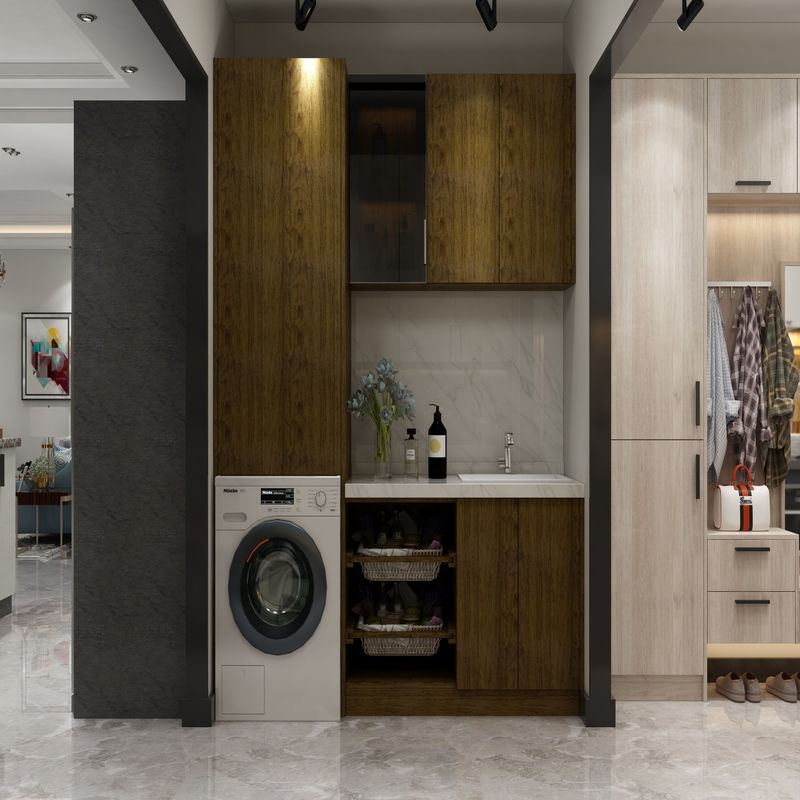 Waterproof Laundry Storage Cabinet with 3D Design 2D Shop Drawing Support from YALIG