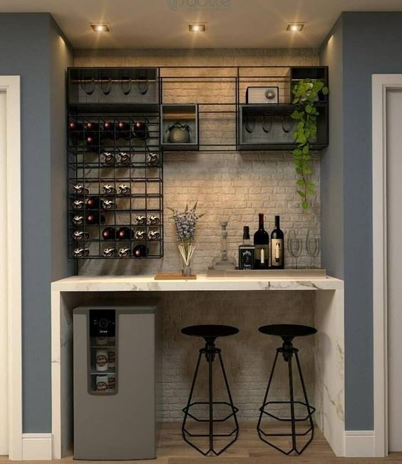MR HDF Euro Style Custom Home Furniture Luxury Wine Bar Counter High End Modern Home Bar Rack Wine