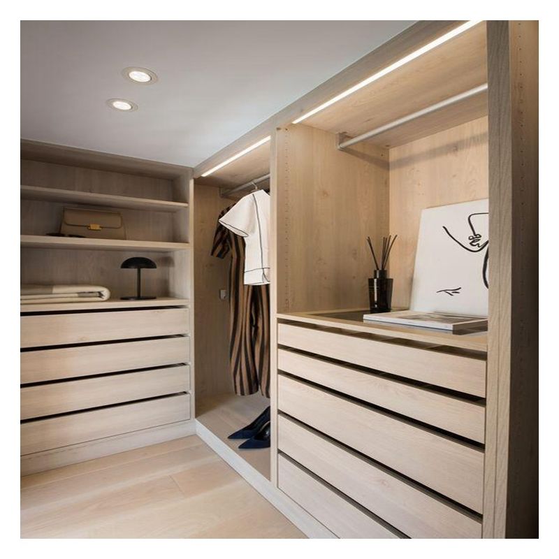 Contemporary Design Black Glass Door Panel Solid Wood Bedroom Wardrobe for Apartment