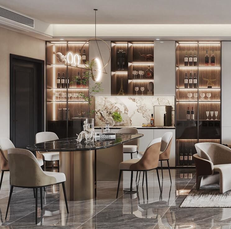Modern Design Style Kitchen Cabinet Fireproof Waterproof with Customized Veneer Color