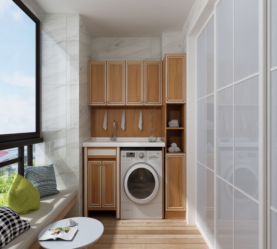 Modern Style High End Stainless Steel Laundry Room Cabinet with Plywood Door Material