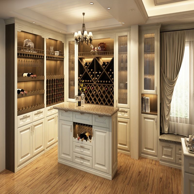 Contemporary Design Style Wood Wine Bar Cabinet for Living Room Furniture Partition