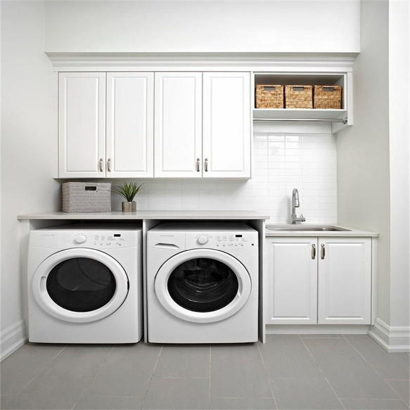 Custom Color YALIG Modern Laundry Cabinet Vanity Closet with Optional Sink and Basket