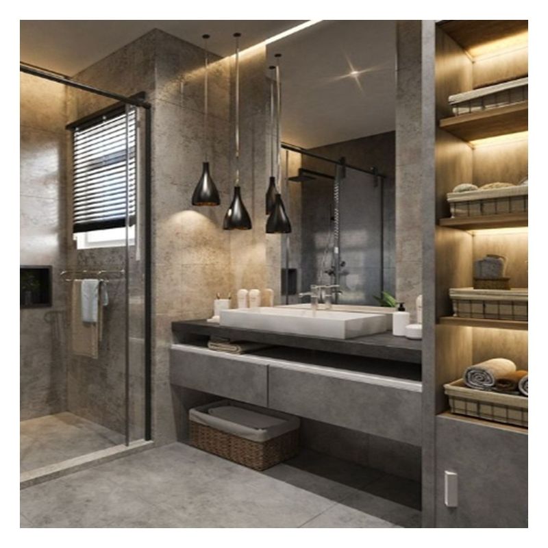 Artificial Quartz Top Wall Mounted Vanity in EUROPEAN Design Style for Apartment Design