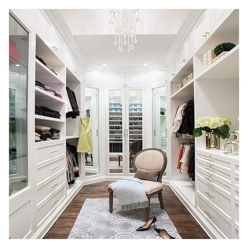 Metal Sliding Closet Doors for End Design European Style Solid Wood Wardrobe in Black