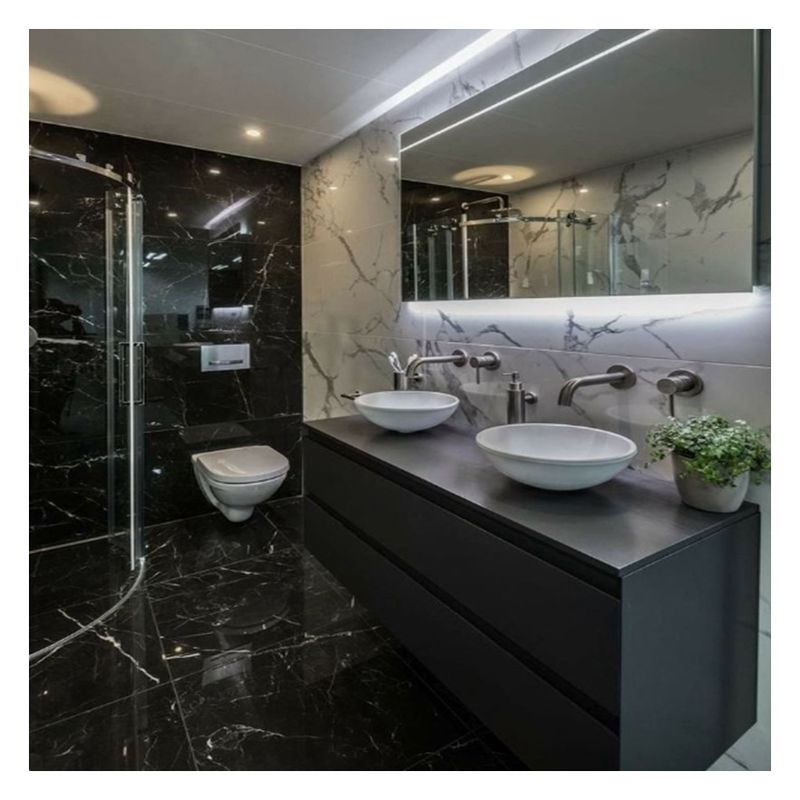 Artificial Quartz Top Wall Mounted Vanity in EUROPEAN Design Style for Apartment Design