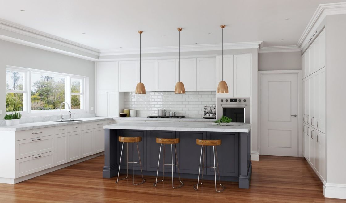 Easy Cleaning Modular Shaker Kitchen Cabinets with Custom Size and Plywood Carcase